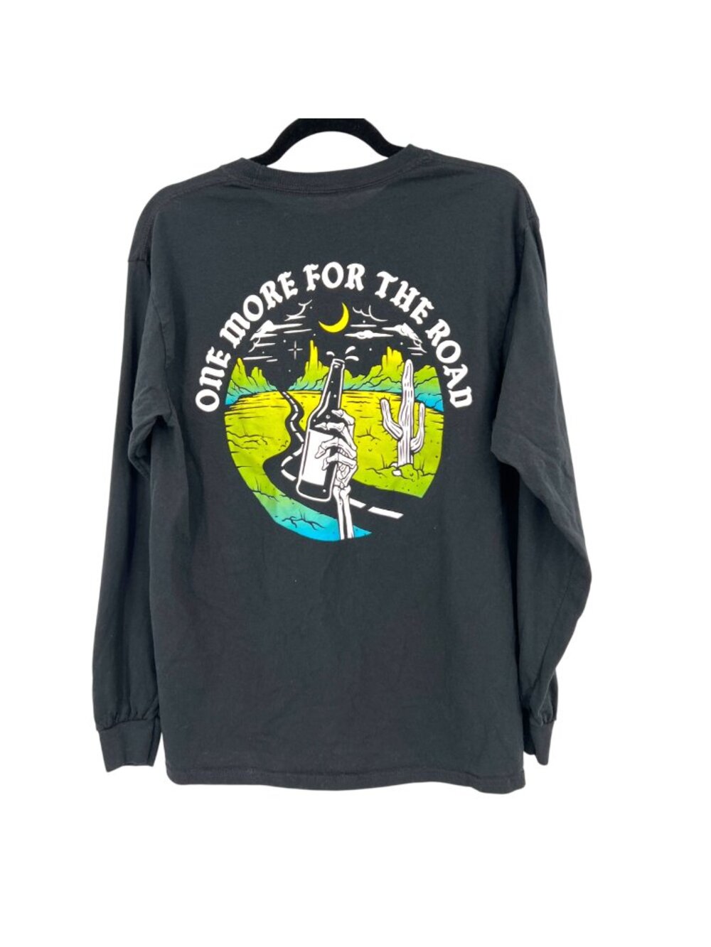Retrofit One More For The Road Black Long-Sleeve Graphic Desert Tee Size Medium